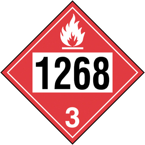 Plaque-&eacute;tiquette TMD 1268 pour distillats de p&eacute;trole, Carton - Incom Top Tape & Label TT300TB1268