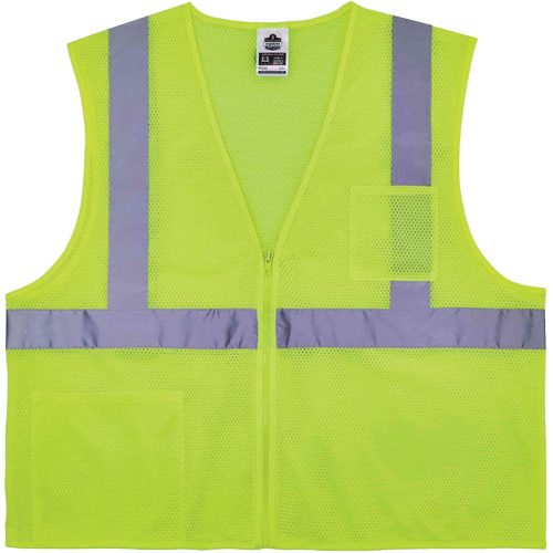 GloWear 8256Z Self-Extinguishing Safety Vest, High Visibility Lime-Yellow, 4X-Large/5X-Large, Polyester - Ergodyne 21579