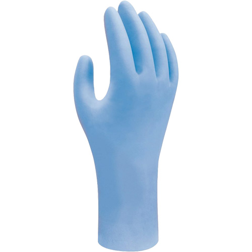 Biodegradable Disposable Gloves, X-Small, Nitrile, 2.5-mil, Powder-Free, Blue - Showa 7502PFXS