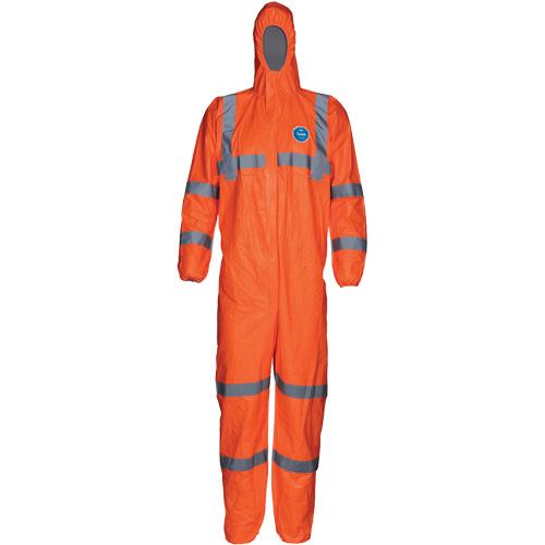 Combinaison haute visibilit&eacute; avec capuchon, Grand, Orange, Tyvek 500 - Dupont Personal Protection TY127SHV-LG