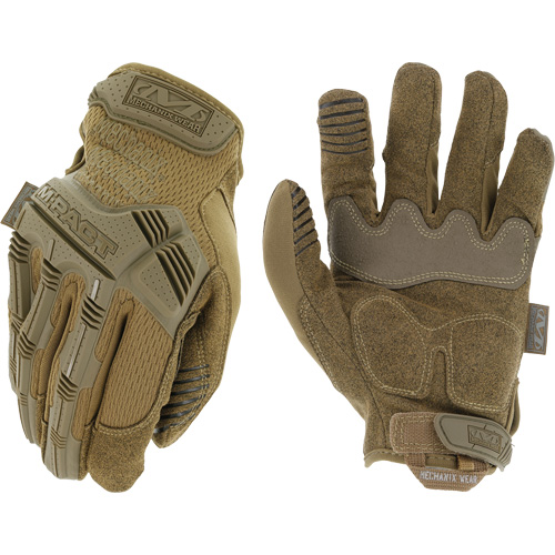 M-Pact&reg; Coyote Tactical Impact Gloves, 12, Synthetic Palm, Hook & Loop Cuff - Mechanix Wear CA-MPT-72-012