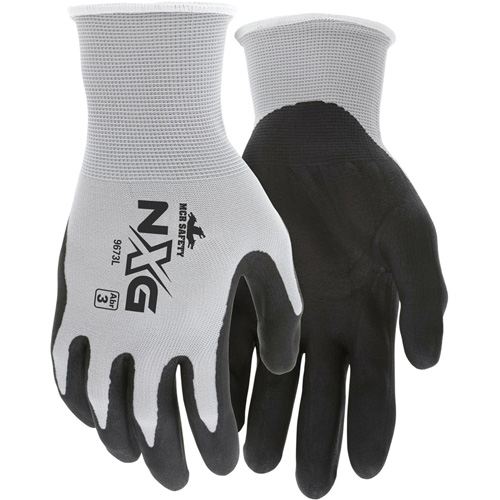 Gants enduits NXG, Moyen, R&ecirc;vetement Mousse de nitrile, Calibre 13, Enveloppe en Nylon - Mcr Safety 9673M