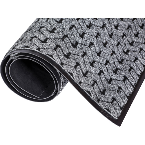 Tire-Track Performance Entrance Mats, Wiper/Scraper, 4' x 8' x 3/8", Grey - Mat Tech TEM4885