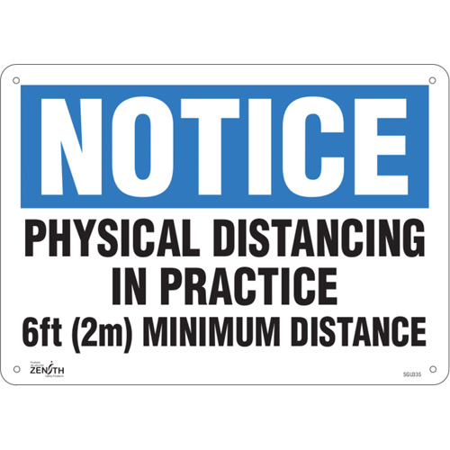 "Physical Distancing In Practice" Sign, 10" x 14", Aluminum, English - Zenith Safety Products 