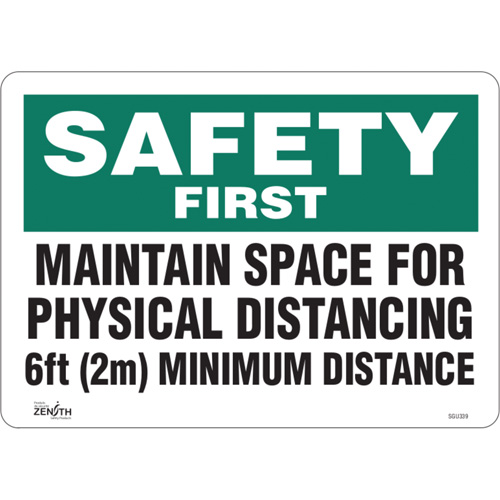 "Physical Distancing" Sign, 10" x 14", Vinyl, English - Zenith Safety Products 
