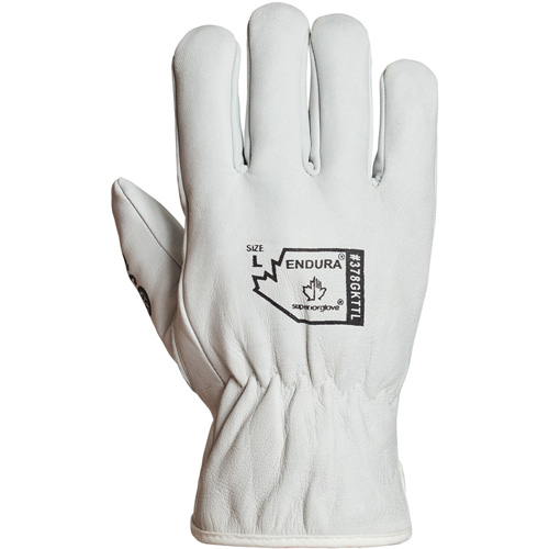 Gants de conducteur doubl&eacute;s pour l'hiver Endura, Grand, Paume en Cuir fleur de ch&egrave;vre, Thinsulate - Superior Glove Works Ltd. 378GKTTL-L