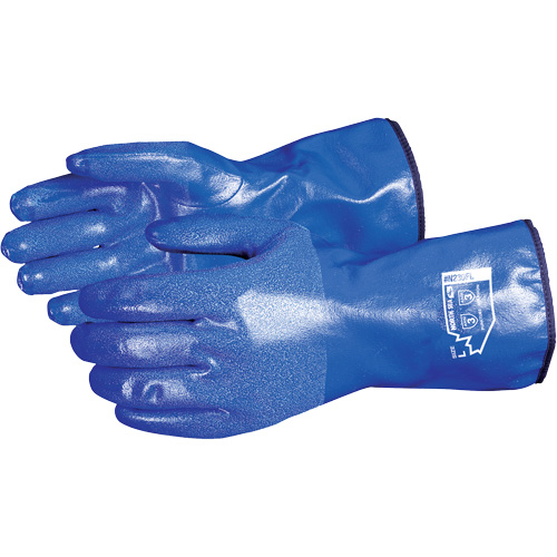 North Sea Chemical Resistant  Gloves, Size Large, 11" L, Nitrile, Fleece Inner Lining, Winter Weight - Superior Glove Works Ltd. N230FL-L