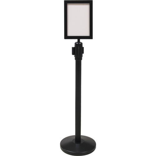 Cadre d'enseigne pour poteau de barri&egrave;re pour le contr&ocirc;le des foules, Noir - Produits de sécurité Zenith 