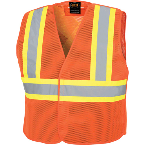 597P Veste de s&eacute;curit&eacute; d&eacute;tachable, Orange haute visibilit&eacute;, Grand/T-Grand, Polyester - Pioneer V1030650-L/XL