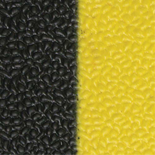 Airsoft Anti-Fatigue Mat, Pebbled, 3' x 5' x 3/8", Black/Yellow, PVC Sponge - Edgewood Matting ASP970305
