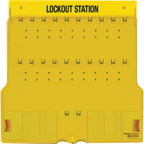 Trilingual Covered Lock Station, None Padlocks, 20 Padlock Capacity, Padlocks Not Included - Master Lock 1484B