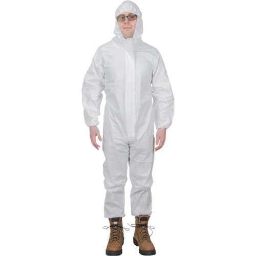 Premium Hooded Coveralls, Medium, White, Microporous - Zenith Safety Products 