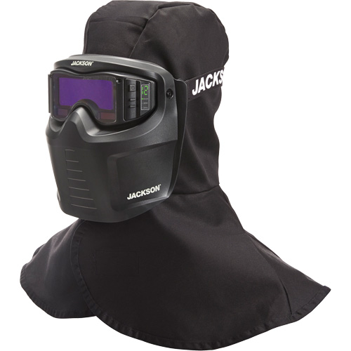 Rebel ADF Welding Mask, 3.5" L x 1.3" W View Area, 3/5-12 Shade Range, Black - Jackson Safety 46200