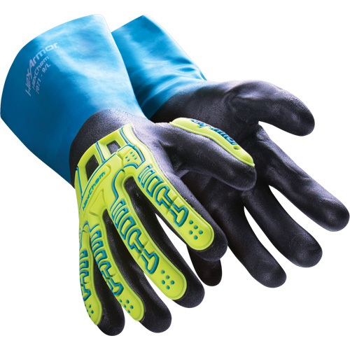 Gants r&eacute;sistants aux produits chimiques HexChem, Taille Petit/7, Nitrile - Hexarmor 7071-S (7)
