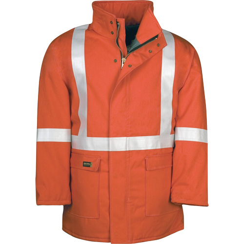 Westex UltraSoft&reg; AllOut Quilt Lined Winter Parka with Reflective Stripes, Small, High Visibility Orange, 46 cal/cm² - Big Bill M308NEX-R-ORA-S