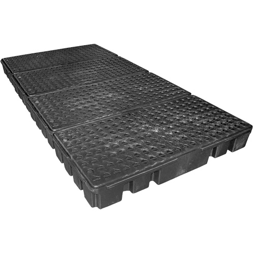 Palette de confinement des d&eacute;versements &agrave; profil bas Black Diamond, Capacit&eacute; de d&eacute;versement 102 gal. US, 96" x 49" x 6,5" - Enpac 5110-BD