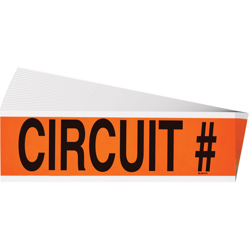 &eacute;tiquette de tension pour conduit  Circuit # , 2-1/4" x 9", &eacute;toffe/Vinyle, Anglais - Brady 152346