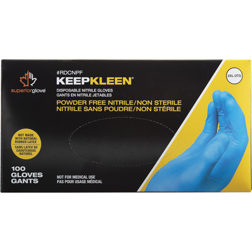 KeepKleen&reg; Disposable Glove, Medium, Nitrile, 2.8-mil, Powder-Free, Blue - Superior Glove Works Ltd. RDCNPF-M