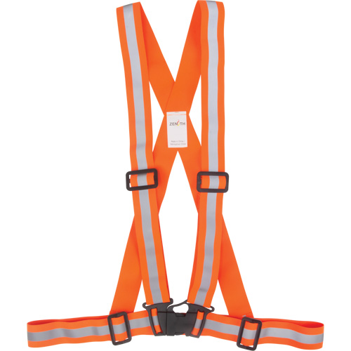 Traffic Harness, High Visibility Orange, Silver Reflective Colour, 3X-Large - Zenith Safety Products 