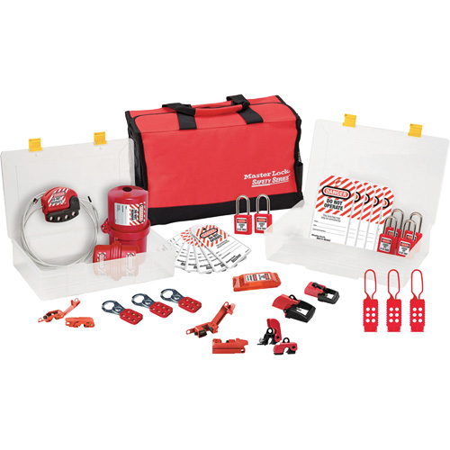 Premier Lockout Kit with Zenex Thermoplastic Locks, Electrical Kit, 27 Components - Master Lock 1458E410PRE