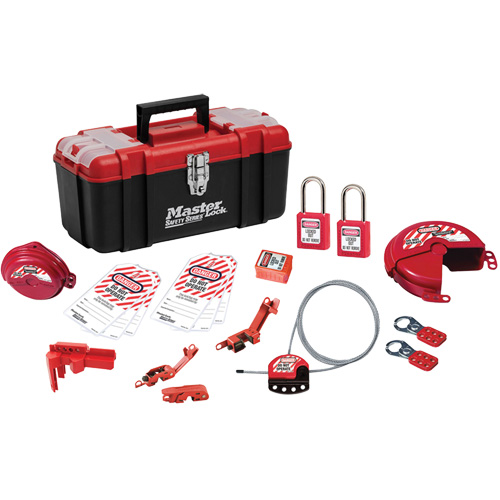 Basic Lockout Kit with Zenex Thermoplastic Locks, Electrical/Valve Kit, 19 Components - Master Lock 1457VE410KABAS