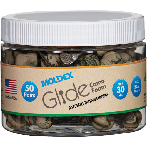 Bouchons d'oreilles en mousse camo Glide, Vrac - Contenant - Moldex 6687