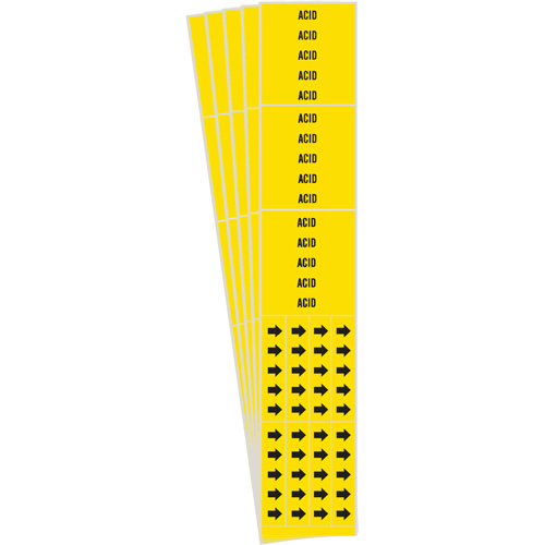 "Acid" Pipe Marker, Self-Adhesive, 2-1/4" H x 2-3/4" W, Black on Yellow - Brady 7002-3C-PK