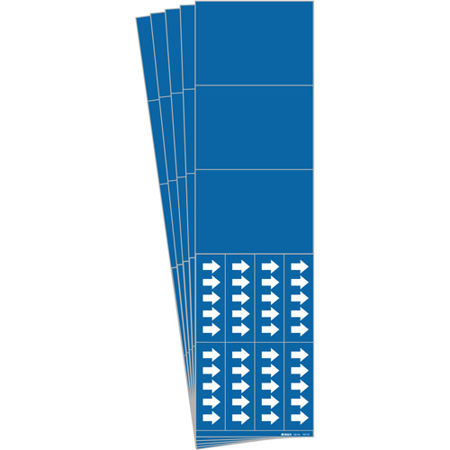 Blank Pipe Markers, Self-Adhesive, 2-1/4" H x 2-3/4" W, White on Blue - Brady 7021-3C-PK