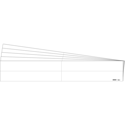 Blank Pipe Markers, Self-Adhesive, 1-1/8" H x 7" W, White - Brady 7026-4-PK