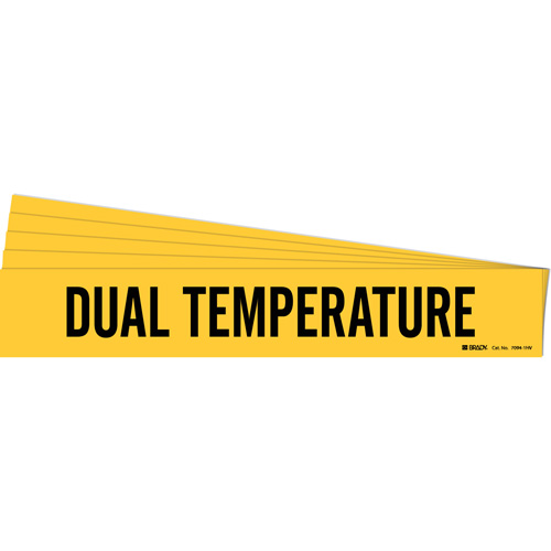 "Dual Temperature" Pipe Marker, Self-Adhesive, 4" H x 24" W, Black on Yellow - Brady 7094-1HV-PK