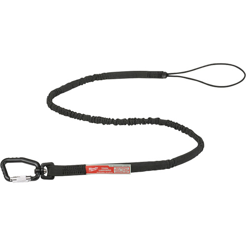 Extended Reach Locking Tool Lanyard, Bungee, Carabiner/Loop - Milwaukee 48-22-8816