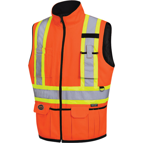 6688 Reversible Vest, High Visibility Orange, Medium, Polyester - Pioneer V1022450-M