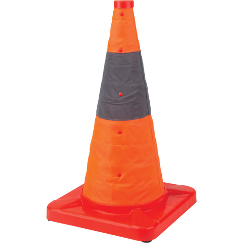 Collapsible Traffic Cone, 18" H, Orange - Zenith Safety Products 