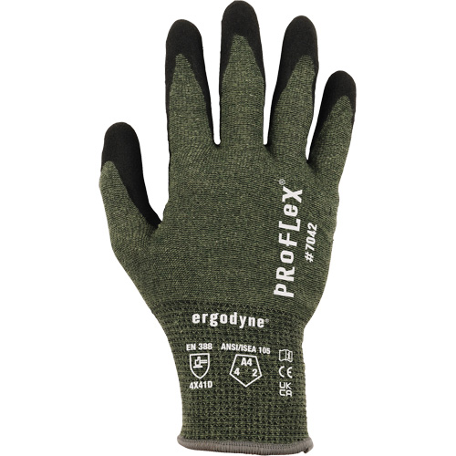 Proflex 7042 Cut-Resistant Gloves, Large, 18 Gauge, Nitrile Coated, ASTM ANSI Level A4/EN 388 Level D - Ergodyne 10344