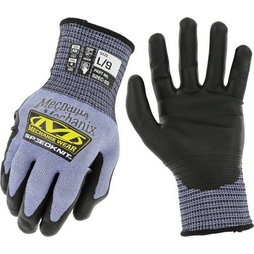 Gants r&eacute;sistants aux coupures SpeeKnit S2EC33, 10/T-Grand, Calibre 18, Rev&ecirc;tement Ur&eacute;thane, ASTM ANSI niveau A5/EN 388 niveau D - Mechanix Wear S2EC-33-010
