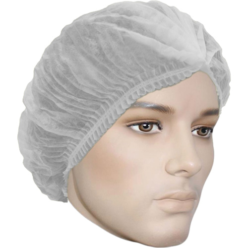 Bonnet bouffant pliss&eacute; Cova-Cap, Polypropyl&egrave;ne, 21", Blanc - Ronco 771