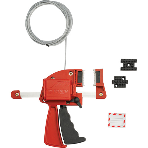 Red Clamping Cable Lockout, 8' Length - Brady 170481