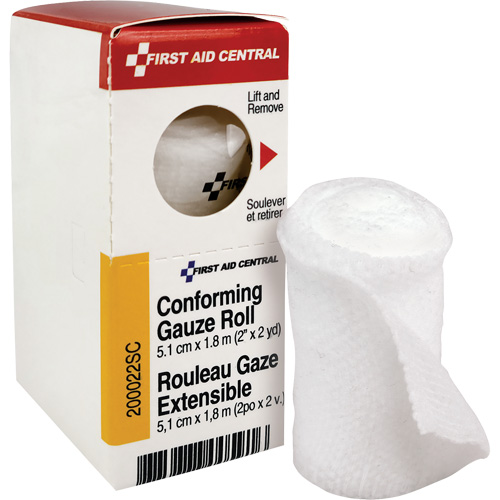 Recharge de bandage en gaze &eacute;tirable et conforme SmartCompliance, Rouleau, 6' lo x 2" la, St&eacute;rile, Dispositif m&eacute;dical Classe 1 - First Aid Central 200022SC
