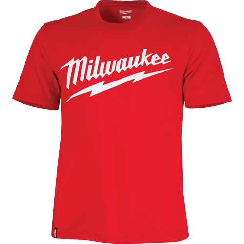 Chandail &agrave; manches courtes tr&egrave;s r&eacute;sistant avec logo Milwaukee, Hommes, 2T-Grand, Rouge - Milwaukee 607R-2X
