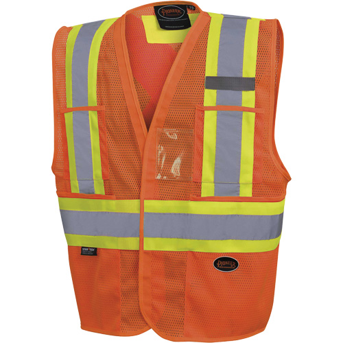 6945 Non-Tear Away Mesh Vest, High Visibility Orange, Medium/Small, Polyester - Pioneer V1023750-S/M