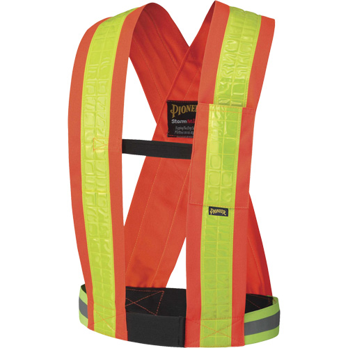 5593 Bretelles de s&eacute;curit&eacute;, Orange haute visibilit&eacute;, Couleur r&eacute;fl&eacute;chissante Jaune, Taille unique - Pioneer V1040950-O/S