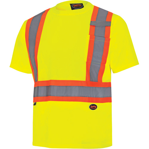6991 Chandail de s&eacute;curit&eacute; en il-de-perdrix, Polyester, Petit, Jaune lime haute visibilit&eacute; - Pioneer V1051160-S