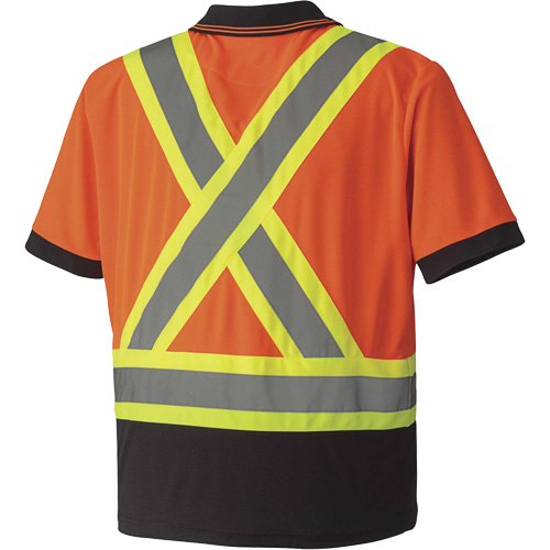 6986 Polo de s&eacute;curit&eacute; en il-de-perdrix, Polyester, Petit, Orange haute visibilit&eacute; - Pioneer V1051350-S