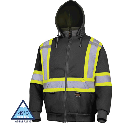 6925BK Chandail &agrave; capuche, 5T-Grand, Noir - Pioneer V1060471-5XL