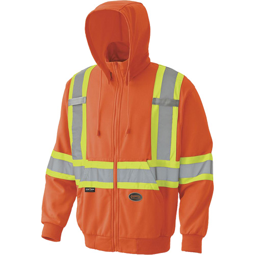 6940 Chandail capuche &agrave; fermeture &eacute;clair, Petit, Orange haute visibilit&eacute; - Pioneer V1060550-S