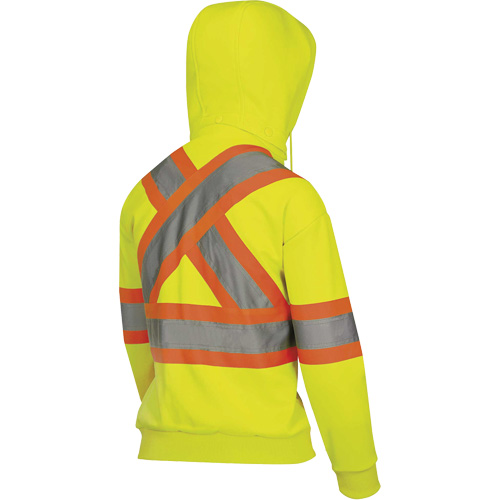 6925W Chandail &agrave; capuche avec fermeture &eacute;clair pour femme, T-petit, Jaune haute visibilit&eacute; - Pioneer V1060860-XS
