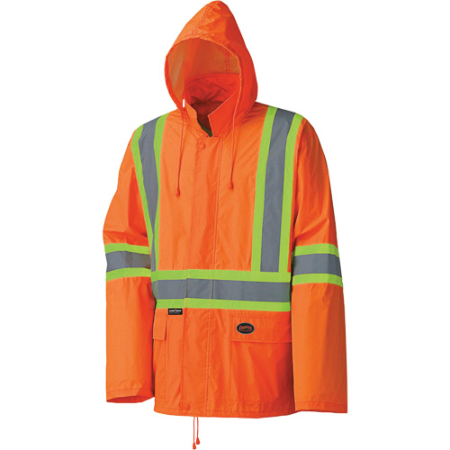 5598 Combinaison de pluie imperm&eacute;able et l&eacute;g&egrave;re, Polyester/PVC, Grand, Orange haute visibilit&eacute; - Pioneer V1080150-L