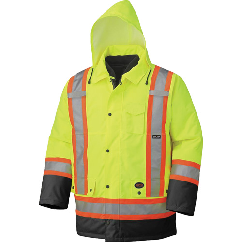 5021BB Waterproof 7-in-1 Parka, High Visibility Lime-Yellow, X-Small - Pioneer V1120161-XS