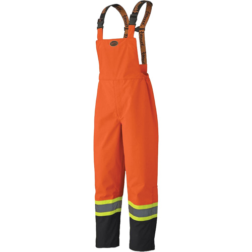 5404 300D Trilobal Ripstop Waterproof Bib Pants, Polyester, 3X-Large, Black/High Visibility Orange - Pioneer V1200450-3XL