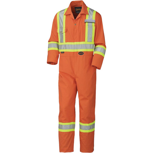 5513T Industrial Wash Coveralls, 40 (Tall), High Visibility Orange - Pioneer V202151T-40